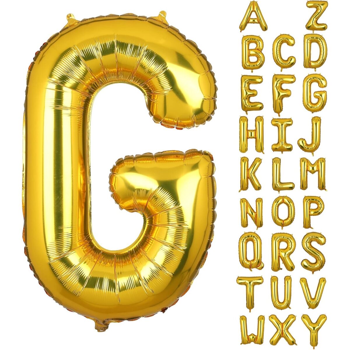 Balon Folie Metalizata Litera G, Embo, 80 cm, Umflati cu Heliu sau Aer, Ambalaj Individual, Pai inclus, Auriu - imagine 3