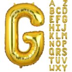 Balon Folie Metalizata Litera G, Embo, 80 cm, Umflati cu Heliu sau Aer, Ambalaj Individual, Pai inclus, Auriu - imagine 3