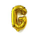 Balon Folie Metalizata Litera G, Embo, 80 cm, Umflati cu Heliu sau Aer, Ambalaj Individual, Pai inclus, Auriu - imagine 4
