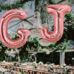 Balon Folie Metalizata Litera G, Embo, 80 cm, Umflati cu Heliu sau Aer, Ambalaj Individual, Pai inclus, Rose Gold - imagine 2