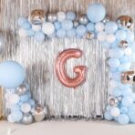 Balon Folie Metalizata Litera G, Embo, 80 cm, Umflati cu Heliu sau Aer, Ambalaj Individual, Pai inclus, Rose Gold - imagine 6