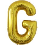 Balon Folie Metalizata Litera G, Embo, 80 cm, Umflati cu Heliu sau Aer, Ambalaj Individual, Pai inclus, Auriu
