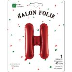 Balon Folie Metalizata Litera H, Embo, 40 cm, Umflati cu Heliu sau Aer, Ambalaj Individual, Pai inclus, Rosu - imagine 2