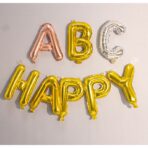 Balon Folie Metalizata Litera H, Embo, 40 cm, Umflati cu Heliu sau Aer, Ambalaj Individual, Pai inclus, Auriu - imagine 6