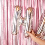 Balon Folie Metalizata Litera H, Embo, 40 cm, Umflati cu Heliu sau Aer, Ambalaj Individual, Pai inclus, Argintiu - imagine 4