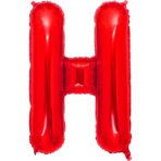 Balon Folie Metalizata Litera H, Embo, 40 cm, Umflati cu Heliu sau Aer, Ambalaj Individual, Pai inclus, Rosu - imagine 4