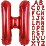 Balon Folie Metalizata Litera H, Embo, 40 cm, Umflati cu Heliu sau Aer, Ambalaj Individual, Pai inclus, Rosu - imagine 8
