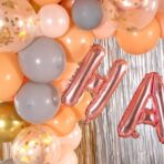 Balon Folie Metalizata Litera H, Embo, 40 cm, Umflati cu Heliu sau Aer, Ambalaj Individual, Pai inclus, Rose Gold - imagine 6