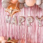 Balon Folie Metalizata Litera H, Embo, 80 cm, Umflati cu Heliu sau Aer, Ambalaj Individual, Pai inclus, Argintiu - imagine 2