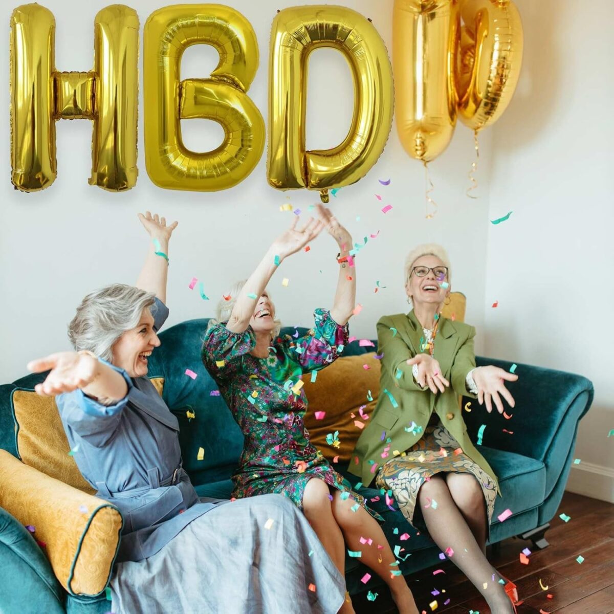 Balon Folie Metalizata Litera H, Embo, 80 cm, Umflati cu Heliu sau Aer, Ambalaj Individual, Pai inclus, Auriu - imagine 2