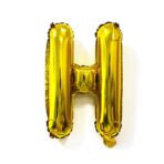 Balon Folie Metalizata Litera H, Embo, 80 cm, Umflati cu Heliu sau Aer, Ambalaj Individual, Pai inclus, Auriu - imagine 6