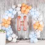 Balon Folie Metalizata Litera H, Embo, 80 cm, Umflati cu Heliu sau Aer, Ambalaj Individual, Pai inclus, Rose Gold - imagine 6