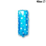 Balon Folie Metalizata Litera I, Embo, 40 cm, Cu Imprimeu Stelute, Umflati cu Heliu sau Aer, Ambalaj Individual, Pai inclus, Albastru - imagine 3
