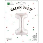 Balon Folie Metalizata Litera I, Embo, 40 cm, Umflati cu Heliu sau Aer, Ambalaj Individual, Pai inclus, Argintiu - imagine 2