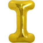 Balon Folie Metalizata Litera I, Embo, 40 cm, Umflati cu Heliu sau Aer, Ambalaj Individual, Pai inclus, Auriu - imagine 4