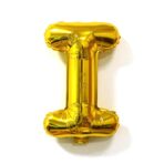 Balon Folie Metalizata Litera I, Embo, 40 cm, Umflati cu Heliu sau Aer, Ambalaj Individual, Pai inclus, Auriu - imagine 5
