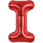Balon Folie Metalizata Litera I, Embo, 40 cm, Umflati cu Heliu sau Aer, Ambalaj Individual, Pai inclus, Rosu