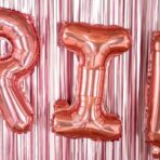 Balon Folie Metalizata Litera I, Embo, 40 cm, Umflati cu Heliu sau Aer, Ambalaj Individual, Pai inclus, Rose Gold - imagine 6