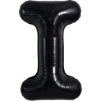 Balon Folie Metalizata Litera I, Embo, 40 cm, Umflati cu Heliu sau Aer, Ambalaj Individual, Pai inclus, Negru - imagine 5