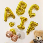 Balon Folie Metalizata Litera I, Embo, 80 cm, Umflati cu Heliu sau Aer, Ambalaj Individual, Pai inclus, Auriu - imagine 9