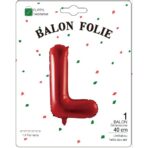 Balon Folie Metalizata Litera L, Embo, 40 cm, Umflati cu Heliu sau Aer, Ambalaj Individual, Pai inclus, Rosu - imagine 2
