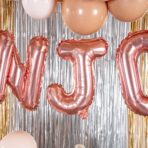 Balon Folie Metalizata Litera J, Embo, 40 cm, Umflati cu Heliu sau Aer, Ambalaj Individual, Pai inclus, Rose Gold - imagine 6