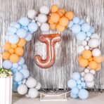 Balon Folie Metalizata Litera J, Embo, 80 cm, Umflati cu Heliu sau Aer, Ambalaj Individual, Pai inclus, Rose Gold - imagine 6