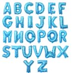 Balon Folie Metalizata Litera K, Embo, 40 cm, Cu Imprimeu Stelute, Umflati cu Heliu sau Aer, Ambalaj Individual, Pai inclus, Albastru - imagine 2