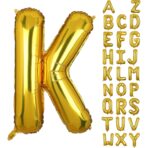 Balon Folie Metalizata Litera K, Embo, 40 cm, Umflati cu Heliu sau Aer, Ambalaj Individual, Pai inclus, Auriu - imagine 3