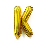 Balon Folie Metalizata Litera K, Embo, 40 cm, Umflati cu Heliu sau Aer, Ambalaj Individual, Pai inclus, Auriu - imagine 4