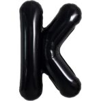 Balon Folie Metalizata Litera K, Embo, 40 cm, Umflati cu Heliu sau Aer, Ambalaj Individual, Pai inclus, Negru - imagine 5