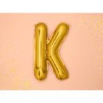 Balon Folie Metalizata Litera K, Embo, 80 cm, Umflati cu Heliu sau Aer, Ambalaj Individual, Pai inclus, Auriu - imagine 2