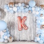 Balon Folie Metalizata Litera K, Embo, 80 cm, Umflati cu Heliu sau Aer, Ambalaj Individual, Pai inclus, Rose Gold - imagine 6