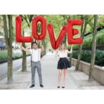 Balon Folie Metalizata Litera L, Embo, 40 cm, Umflati cu Heliu sau Aer, Ambalaj Individual, Pai inclus, Rosu - imagine 5