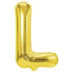 Balon Folie Metalizata Litera L, Embo, 40 cm, Umflati cu Heliu sau Aer, Ambalaj Individual, Pai inclus, Auriu