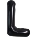 Balon Folie Metalizata Litera L, Embo, 40 cm, Umflati cu Heliu sau Aer, Ambalaj Individual, Pai inclus, Negru