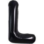 Balon Folie Metalizata Litera L, Embo, 40 cm, Umflati cu Heliu sau Aer, Ambalaj Individual, Pai inclus, Negru