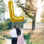 Balon Folie Metalizata Litera L, Embo, 80 cm, Umflati cu Heliu sau Aer, Ambalaj Individual, Pai inclus, Auriu - imagine 4