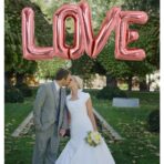 Balon Folie Metalizata Litera L, Embo, 80 cm, Umflati cu Heliu sau Aer, Ambalaj Individual, Pai inclus, Rose Gold - imagine 3