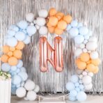 Balon Folie Metalizata Litera N, Embo, 100 cm, Umflati cu Heliu sau Aer, Ambalaj Individual, Pai inclus, Rose Gold - imagine 6