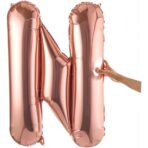 Balon Folie Metalizata Litera N, Embo, 100 cm, Umflati cu Heliu sau Aer, Ambalaj Individual, Pai inclus, Rose Gold - imagine 8