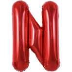 Balon Folie Metalizata Litera N, Embo, 40 cm, Umflati cu Heliu sau Aer, Ambalaj Individual, Pai inclus, Rosu - imagine 6