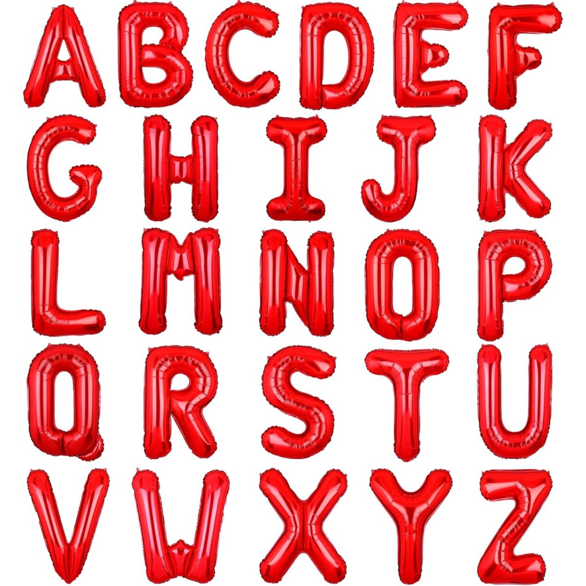 Balon Folie Metalizata Litera N, Embo, 40 cm, Umflati cu Heliu sau Aer, Ambalaj Individual, Pai inclus, Rosu - imagine 8