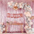 Balon Folie Metalizata Litera N, Embo, 40 cm, Umflati cu Heliu sau Aer, Ambalaj Individual, Pai inclus, Rose Gold - imagine 3