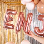 Balon Folie Metalizata Litera N, Embo, 40 cm, Umflati cu Heliu sau Aer, Ambalaj Individual, Pai inclus, Rose Gold - imagine 5