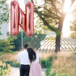 Balon Folie Metalizata Litera N, Embo, 80 cm, Umflati cu Heliu sau Aer, Ambalaj Individual, Pai inclus, Rose Gold - imagine 3