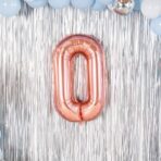 Balon Folie Metalizata Litera O, Embo, 100 cm, Umflati cu Heliu sau Aer, Ambalaj Individual, Pai inclus, Rose Gold - imagine 7