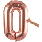 Balon Folie Metalizata Litera O, Embo, 100 cm, Umflati cu Heliu sau Aer, Ambalaj Individual, Pai inclus, Rose Gold - imagine 8