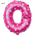 Balon Folie Metalizata Litera O, Embo, 40 cm, Cu Imprimeu Inimioare, Umflati cu Heliu sau Aer, Ambalaj Individual, Pai inclus, Roz - imagine 2