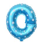 Balon Folie Metalizata Litera O, Embo, 40 cm, Cu Imprimeu Stelute, Umflati cu Heliu sau Aer, Ambalaj Individual, Pai inclus, Albastru - imagine 4
